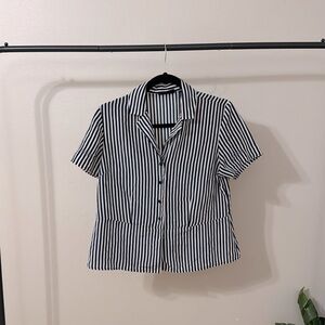 Vintage Karen Scott Pinstripe Blouse